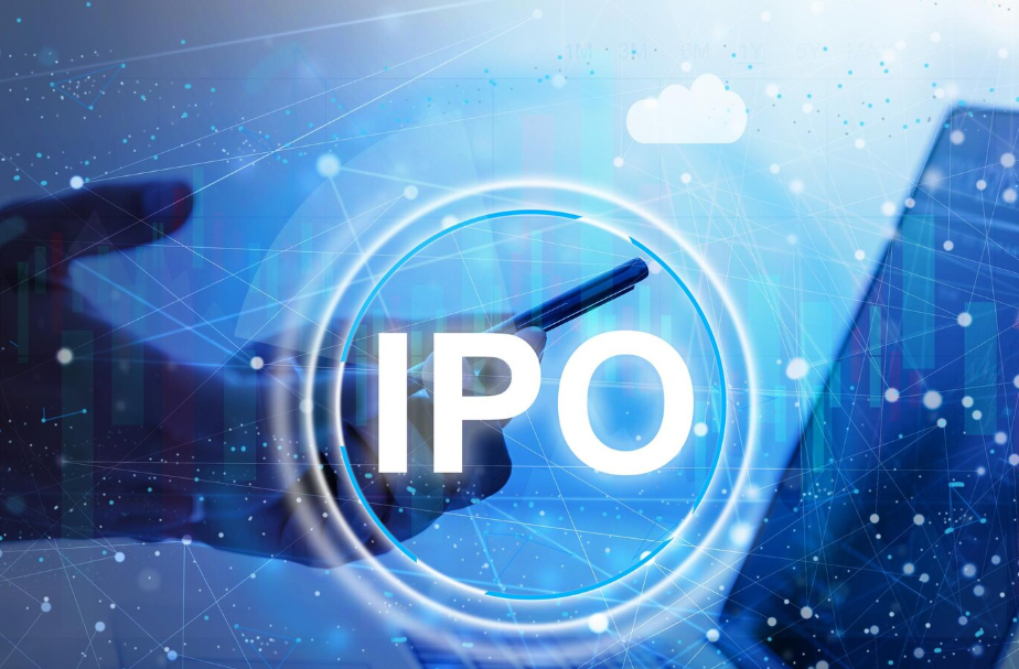 Futuristic digital graphic with IPO text symbolizing upcoming tech IPOs 2025